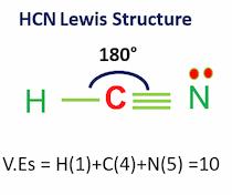 HCN lewis structure with angles