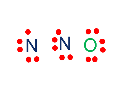 dot structure of n20 shows that it has 16 valence electrons