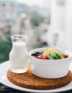 eating well is important to feel yourself not hungry. Milk contains all ingredients of food.