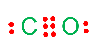 In CO lewis structure or CO dot structure, there are two lone pairs of electrons and carbon and oxygen atoms are attached with a triple bond