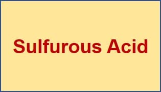 Sulfurous acid formula and molecular structure