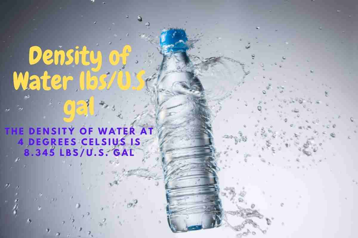 density of water in lbs per US gallon