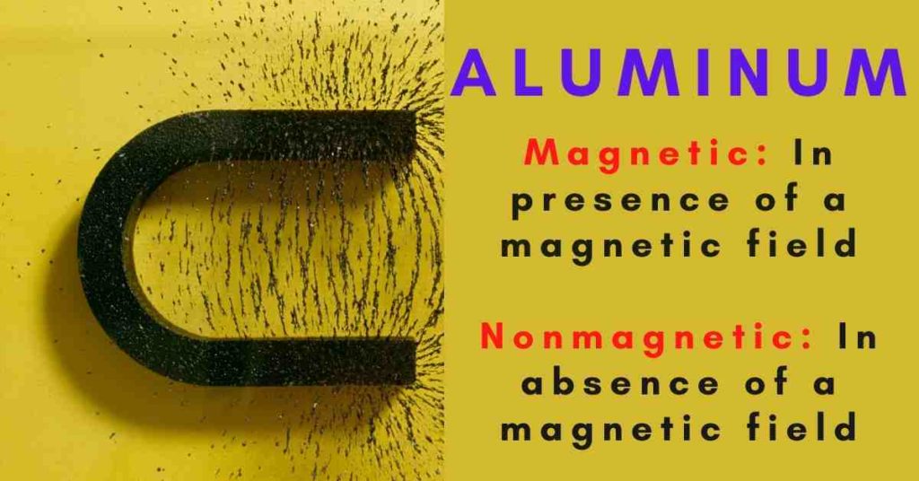 is aluminum magnetic: a simple answer is aluminum is nonmagnetic in the absence of a magnetic field. It behaves like a weak magnet in the presence of the magnetic field.