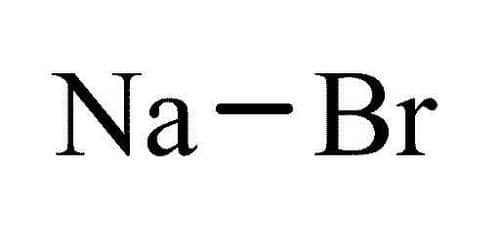 Sodium bromide, abbreviated NaBr, is an inorganic compound. It is a white, crystalline solid with a high melting point that resembles sodium chloride.