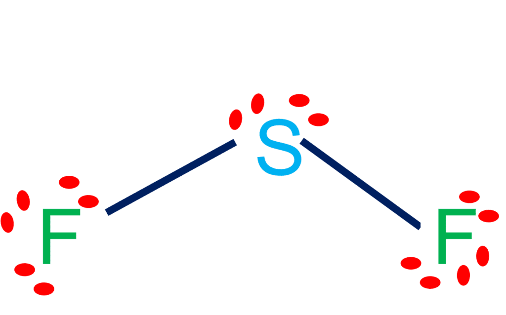 sf2 lewis structure shows that there is a single bond between sulfur and fluorine atoms. sulfur difluoride lewis structure
