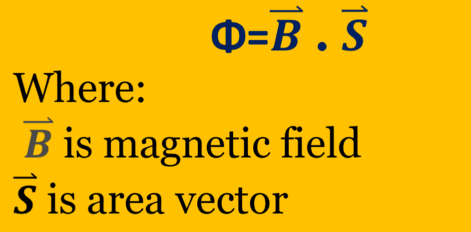 Magnetic flux is defined as the dot product of the magnetic field and the area vector and it is a scalar quantity.