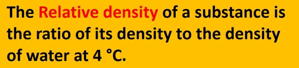 Relative Density| Definition and Easy Explanation