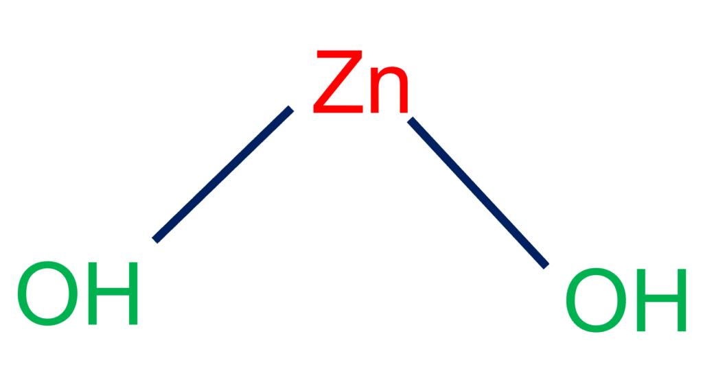 Zinc hydroxide (Zn(OH)2) is an inorganic chemical compound found in nature as a rare mineral.