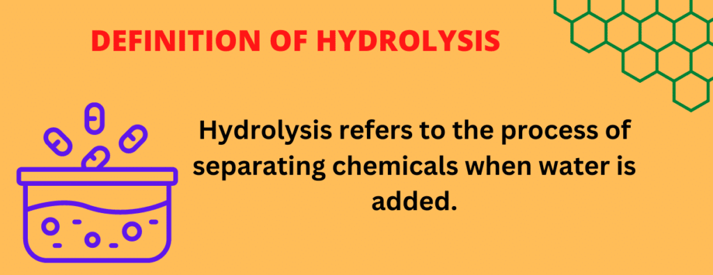 Definition of hydrolysis, hydrolysis in simple terms, examples of hydrolysis