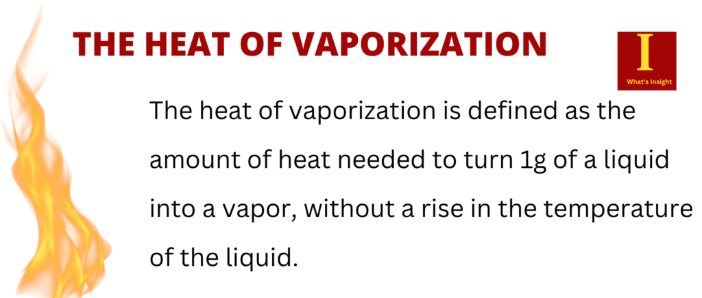 heat of vaporization
What is an example of heat of vaporization?
What determines heat of vaporization?
