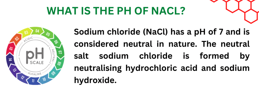 Is the pH of NaCl always 7?
Is NaCl acidic or basic?
What is the pH of 0.1 NaCl?
Is NaCl pH neutral?