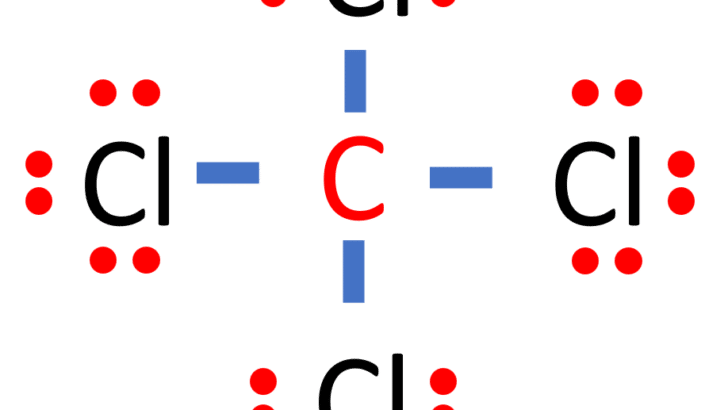 lewis structure of CCl4, one carbon atom surrounded by four chlorine atoms including valence electrons