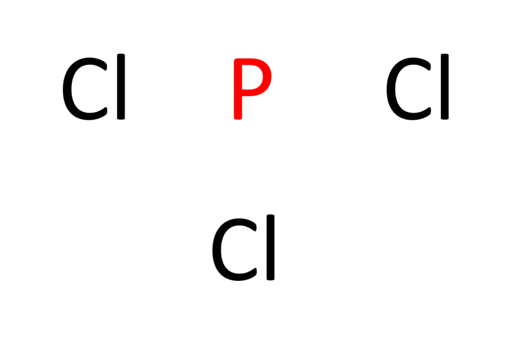 chemical formula for one P atom surrounded by 3 Cl atoms