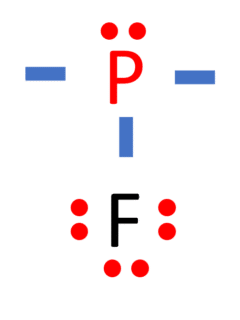 pf3 lewis structure (one phosphorus atom surrounded by three fluorine atoms with valence electrons
